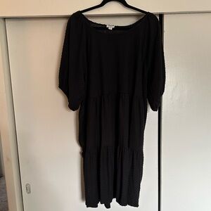 J Crew French dot tiered dress black 3x new with tag nwt